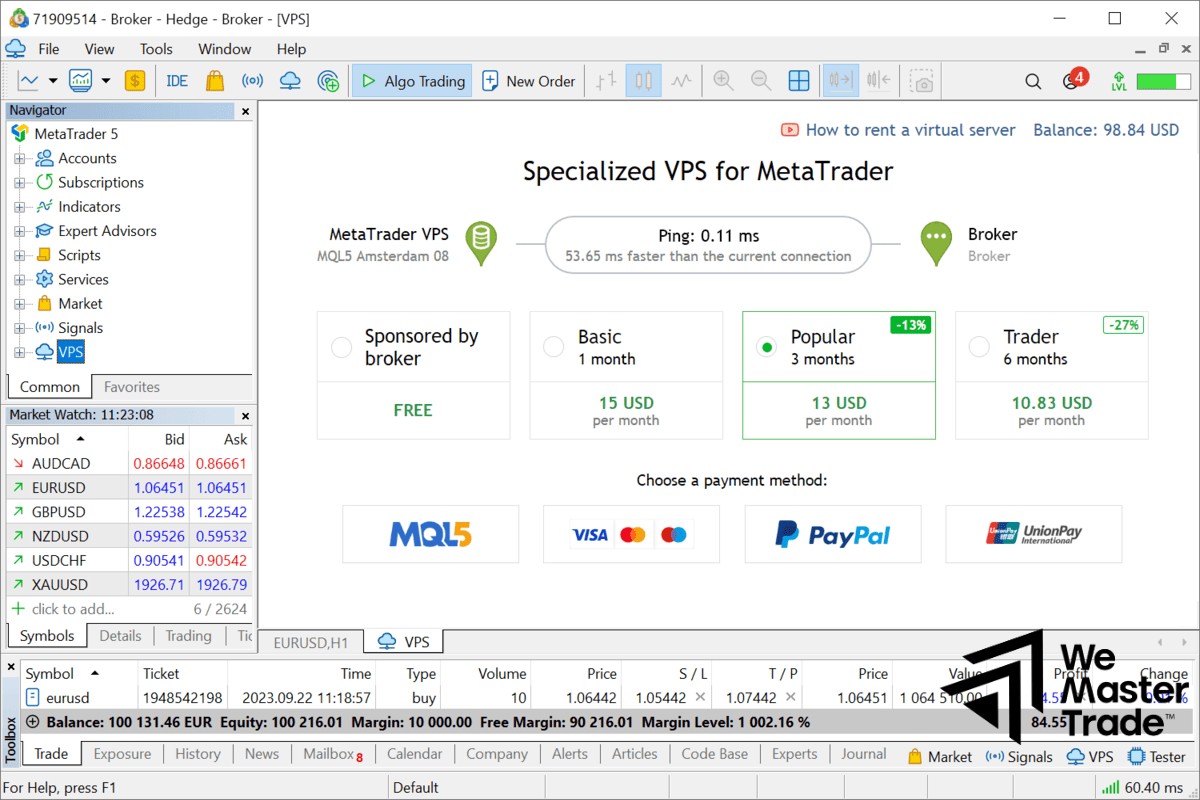 Các tiêu chí quan trọng khi lựa chọn VPS cho MT5