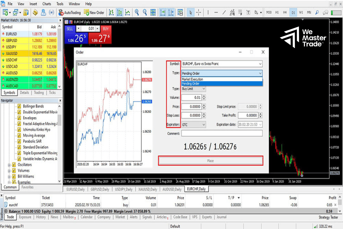 Hướng dẫn cách đặt lệnh MT5 trên máy tính